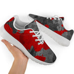 Black And Red Camouflage Print Sport Shoes GearFrost