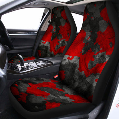 Black And Red Camouflage Print Universal Fit Car Seat Covers