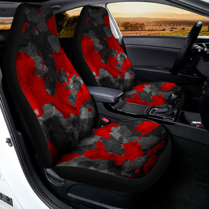 Black And Red Camouflage Print Universal Fit Car Seat Covers