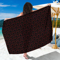 Black And Red Canadian Maple Leaf Print Beach Sarong Wrap
