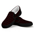 Black And Red Canadian Maple Leaf Print Black Slip On Sneakers