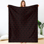 Black And Red Canadian Maple Leaf Print Blanket