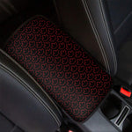 Black And Red Canadian Maple Leaf Print Car Center Console Cover