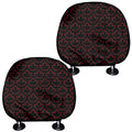 Black And Red Canadian Maple Leaf Print Car Headrest Covers