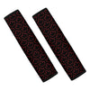 Black And Red Canadian Maple Leaf Print Car Seat Belt Covers