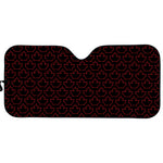 Black And Red Canadian Maple Leaf Print Car Sun Shade