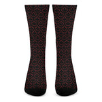 Black And Red Canadian Maple Leaf Print Crew Socks