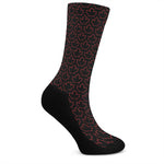 Black And Red Canadian Maple Leaf Print Crew Socks