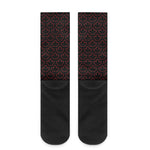 Black And Red Canadian Maple Leaf Print Crew Socks