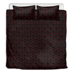 Black And Red Canadian Maple Leaf Print Duvet Cover Bedding Set