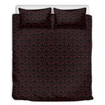 Black And Red Canadian Maple Leaf Print Duvet Cover Bedding Set