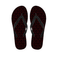 Black And Red Canadian Maple Leaf Print Flip Flops