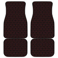 Black And Red Canadian Maple Leaf Print Front and Back Car Floor Mats