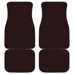 Black And Red Canadian Maple Leaf Print Front and Back Car Floor Mats