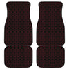 Black And Red Canadian Maple Leaf Print Front and Back Car Floor Mats