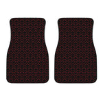 Black And Red Canadian Maple Leaf Print Front Car Floor Mats