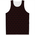 Black And Red Canadian Maple Leaf Print Men's Tank Top