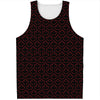 Black And Red Canadian Maple Leaf Print Men's Tank Top