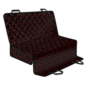 Black And Red Canadian Maple Leaf Print Pet Car Back Seat Cover