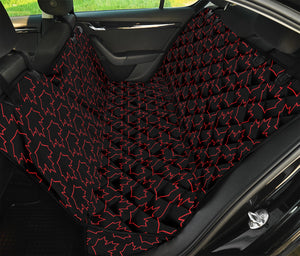 Black And Red Canadian Maple Leaf Print Pet Car Back Seat Cover