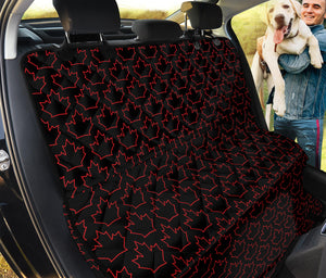 Black And Red Canadian Maple Leaf Print Pet Car Back Seat Cover