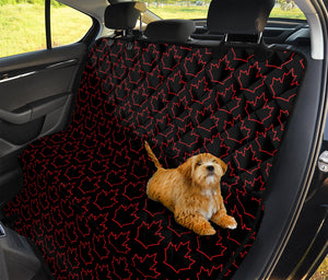 Black And Red Canadian Maple Leaf Print Pet Car Back Seat Cover