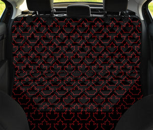 Black And Red Canadian Maple Leaf Print Pet Car Back Seat Cover