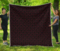 Black And Red Canadian Maple Leaf Print Quilt