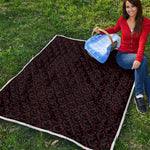 Black And Red Canadian Maple Leaf Print Quilt