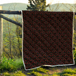 Black And Red Canadian Maple Leaf Print Quilt