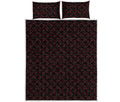 Black And Red Canadian Maple Leaf Print Quilt Bed Set