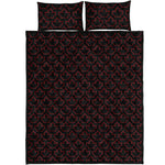 Black And Red Canadian Maple Leaf Print Quilt Bed Set