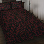 Black And Red Canadian Maple Leaf Print Quilt Bed Set