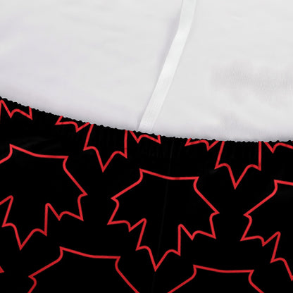Black And Red Canadian Maple Leaf Print Sofa Cover
