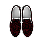 Black And Red Canadian Maple Leaf Print White Slip On Shoes