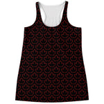 Black And Red Canadian Maple Leaf Print Women's Racerback Tank Top