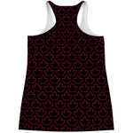 Black And Red Canadian Maple Leaf Print Women's Racerback Tank Top