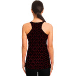 Black And Red Canadian Maple Leaf Print Women's Racerback Tank Top