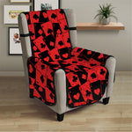 Black And Red Casino Card Pattern Print Armchair Protector