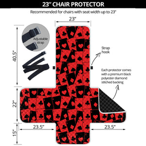 Black And Red Casino Card Pattern Print Armchair Protector