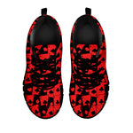 Black And Red Casino Card Pattern Print Black Sneakers