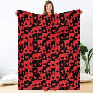 Black And Red Casino Card Pattern Print Blanket