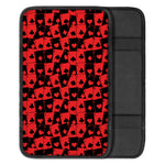 Black And Red Casino Card Pattern Print Car Center Console Cover