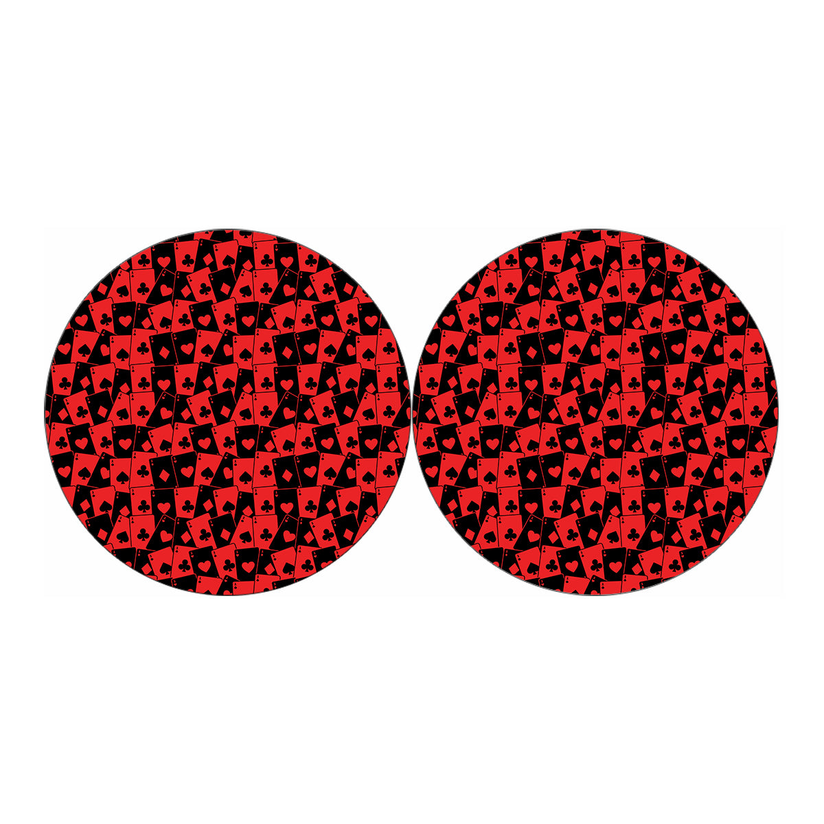 Black And Red Casino Card Pattern Print Car Coasters