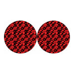 Black And Red Casino Card Pattern Print Car Coasters