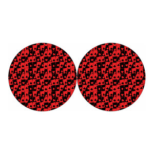 Black And Red Casino Card Pattern Print Car Coasters