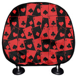 Black And Red Casino Card Pattern Print Car Headrest Covers