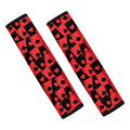 Black And Red Casino Card Pattern Print Car Seat Belt Covers