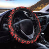 Black And Red Casino Card Pattern Print Car Steering Wheel Cover