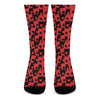 Black And Red Casino Card Pattern Print Crew Socks